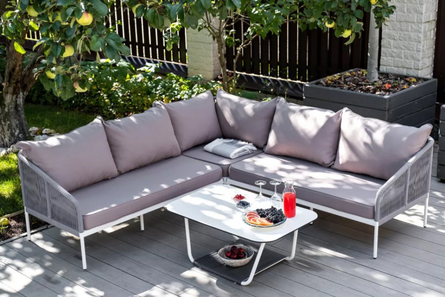 Модульная угловая лаунж-зона Канны серая 4sis