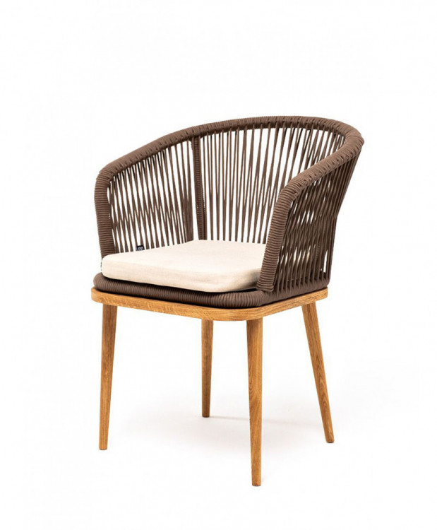 Плетеный стул Марсель бежево-коричневый из дуба 4sis