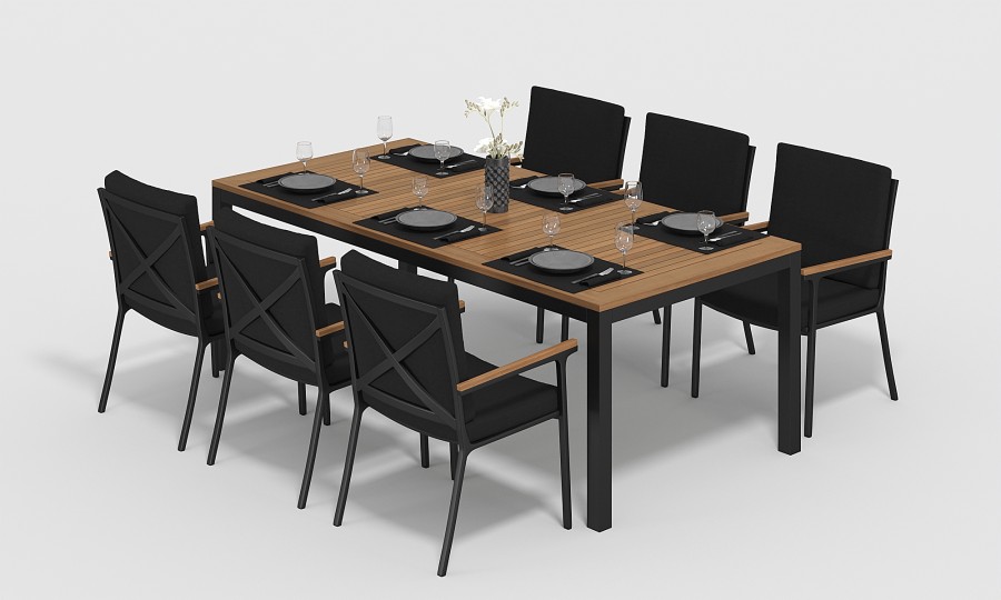 Обеденная группа Bella-2 220 черная Gardenini