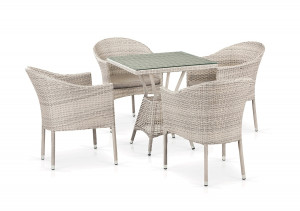 Комплект плетеной мебели T706/Y350A-W85-70x70 4Pcs Latte Афина