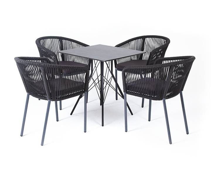 Обеденная группа на 4 персоны Форли, темно-серый 4sis