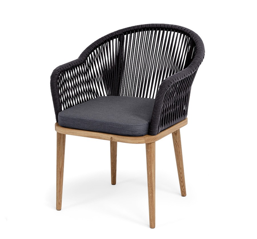 Стул плетеный из роупа Лион, темно-серый 4sis