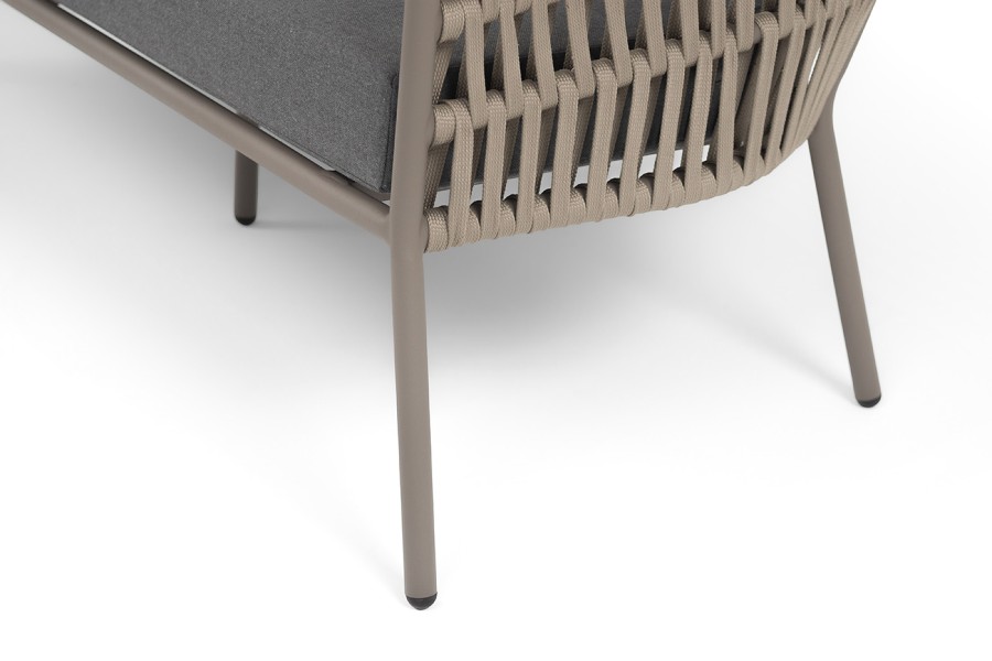 Лаунж-зона Комо 4-местная плетеная из роупа, серо-коричневый 4sis