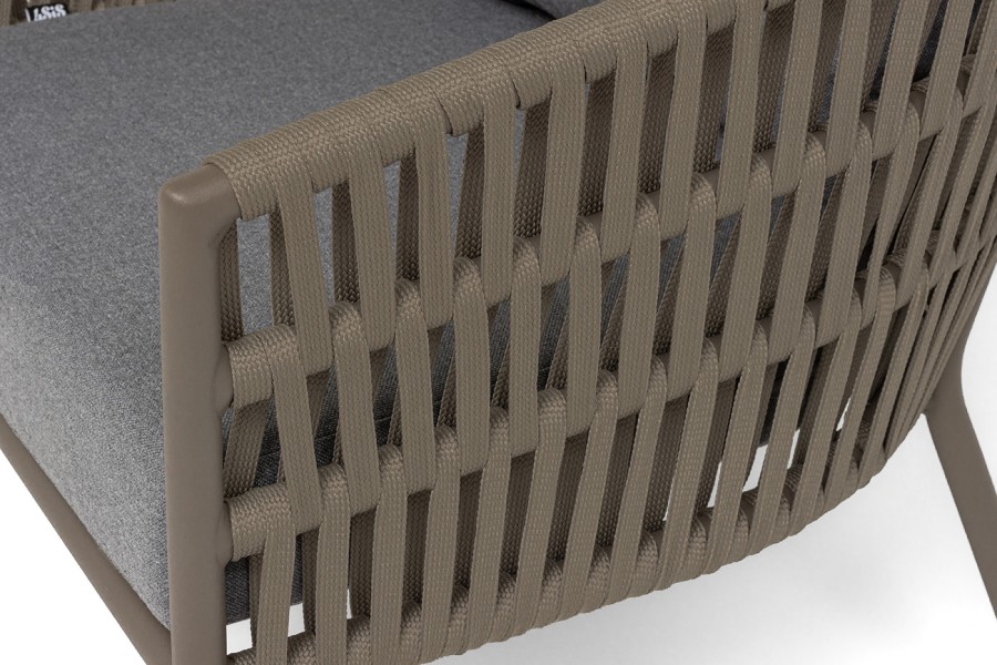 Лаунж-зона Комо 4-местная плетеная из роупа, серо-коричневый 4sis