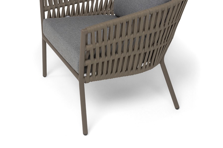 Лаунж-зона Комо 4-местная плетеная из роупа, серо-коричневый 4sis