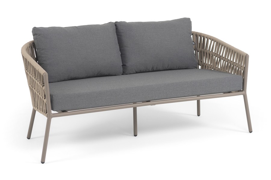 Лаунж-зона Комо 4-местная плетеная из роупа, серо-коричневый 4sis