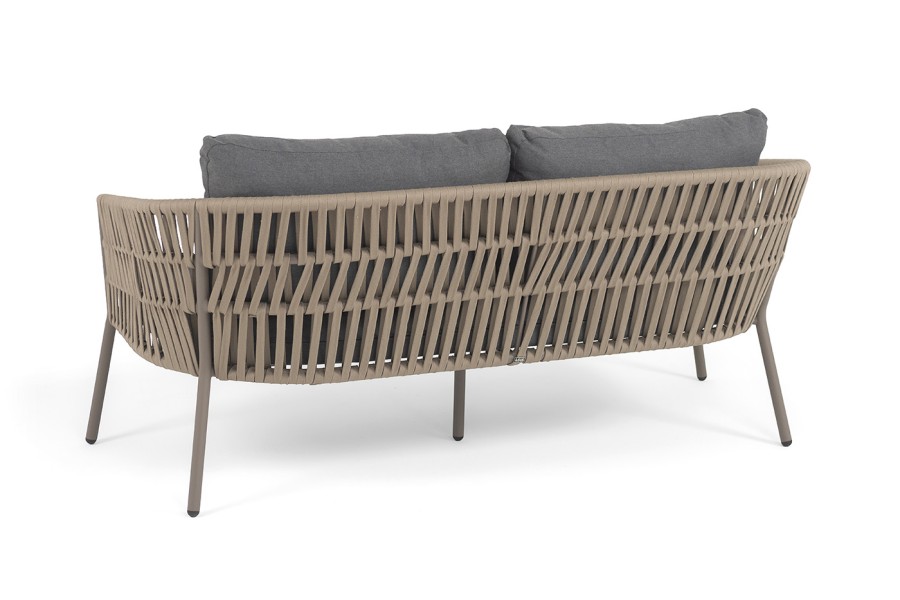 Лаунж-зона Комо 4-местная плетеная из роупа, серо-коричневый 4sis