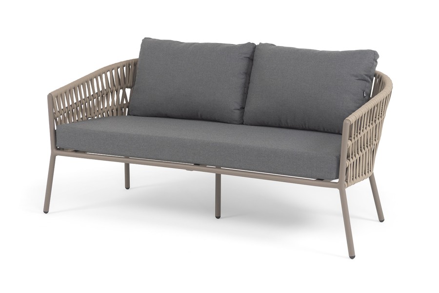 Лаунж-зона Комо 4-местная плетеная из роупа, серо-коричневый 4sis