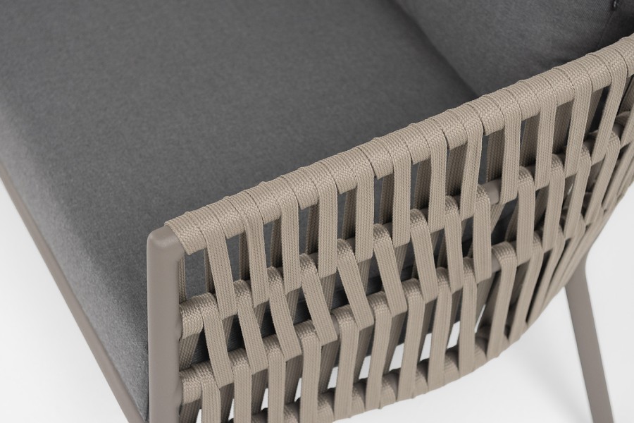 Лаунж-зона Комо 4-местная плетеная из роупа, серо-коричневый 4sis