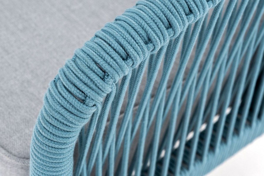 Диван двухместный плетеный из роупа Канны бирюзовый 4sis