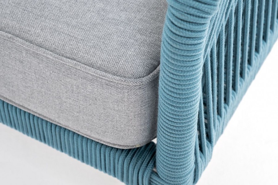 Диван двухместный плетеный из роупа Канны бирюзовый 4sis