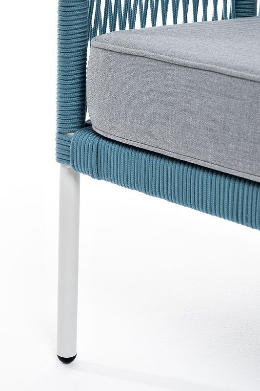 Диван двухместный плетеный из роупа Канны бирюзовый 4sis