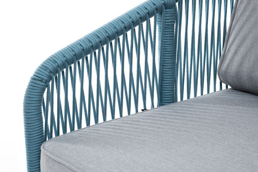 Диван двухместный плетеный из роупа Канны бирюзовый 4sis