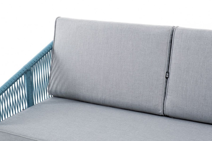 Диван двухместный плетеный из роупа Канны бирюзовый 4sis