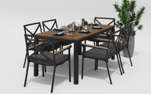 Обеденная группа Bella Calma 180 серая Gardenini