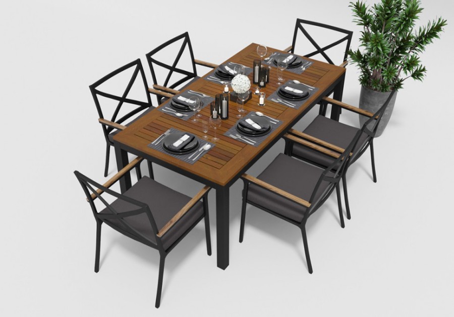 Обеденная группа Bella Calma 180 серая Gardenini