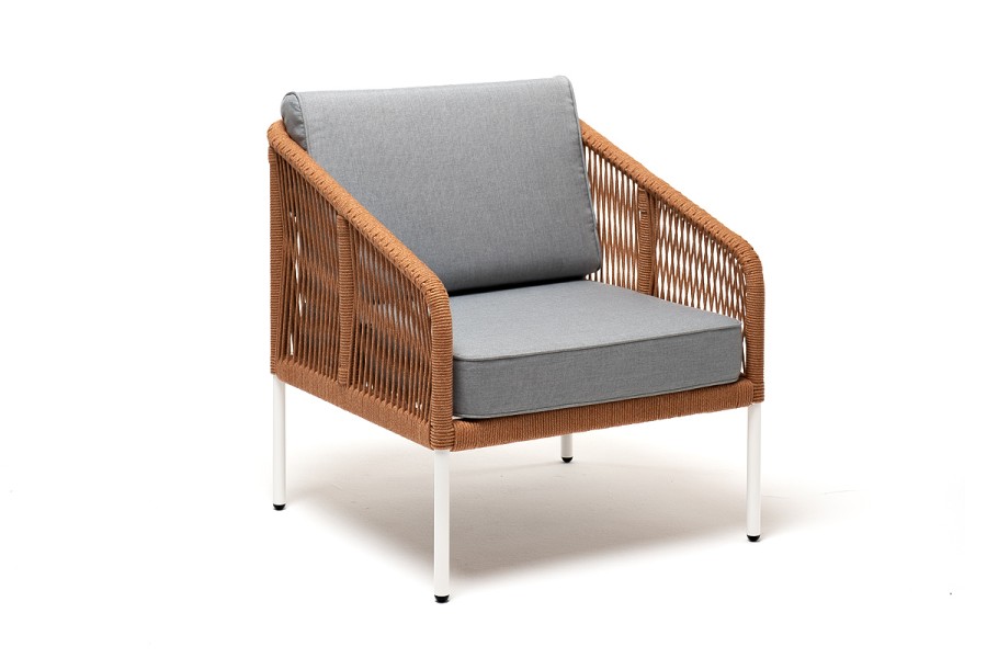 Плетеное кресло Канны из роупа оранжевое 4sis