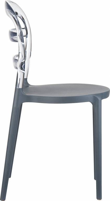 Стул пластиковый Miss Bibi прозрачный/серый Garden