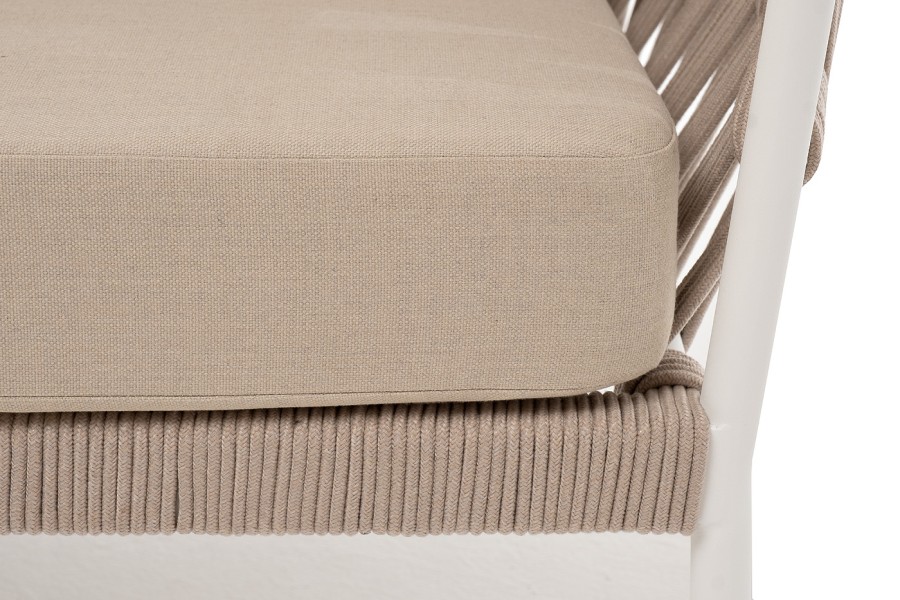 Диван 2-местный плетеный из роупа Диего, бежевый 4sis