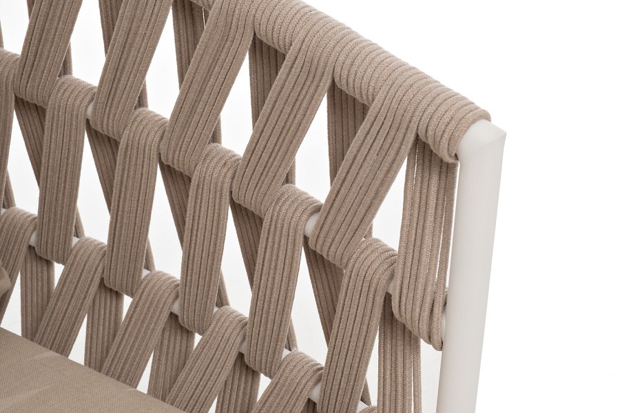 Диван 2-местный плетеный из роупа Диего, бежевый 4sis