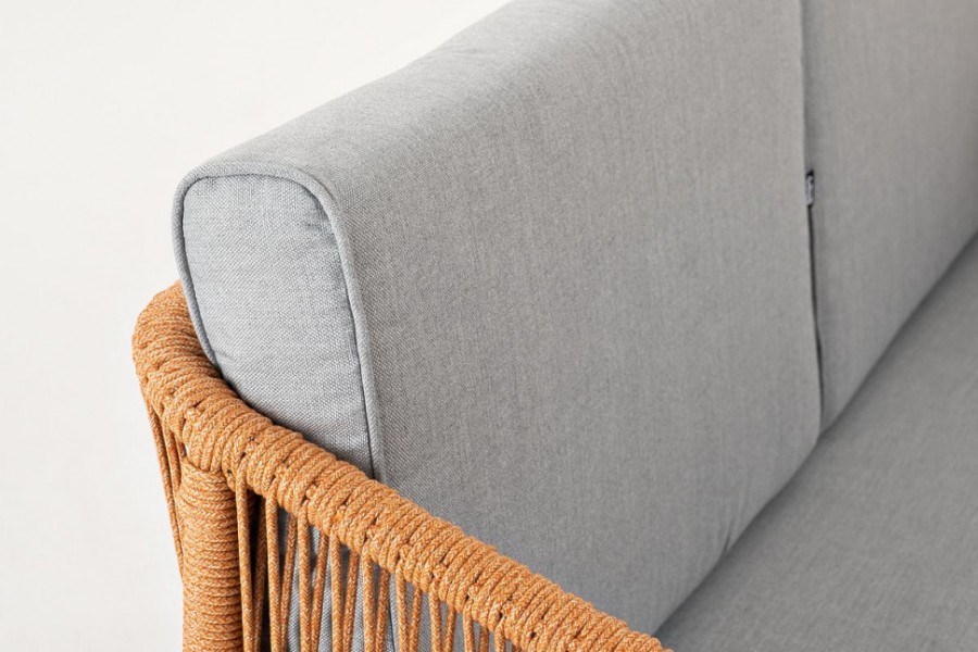 Диван двухместный плетеный из роупа Канны оранжевый 4sis