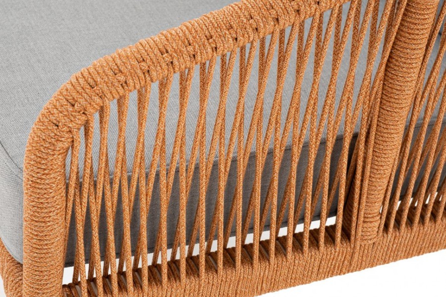 Диван двухместный плетеный из роупа Канны оранжевый 4sis
