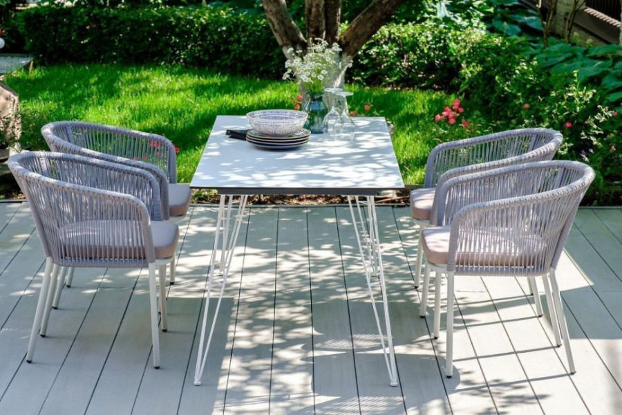 Плетеный стул Марсель бело-серый 4sis