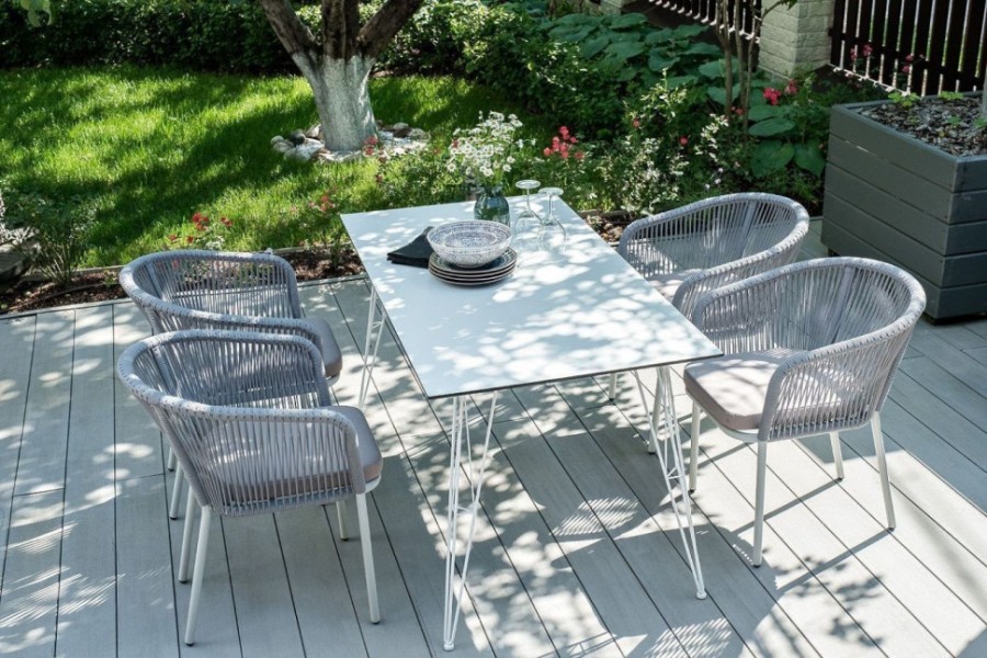 Плетеный стул Марсель бело-серый 4sis