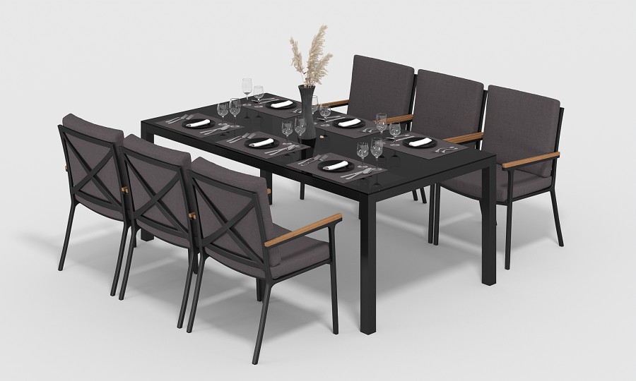Обеденная группа Calma-3 200 антрацит Gardenini