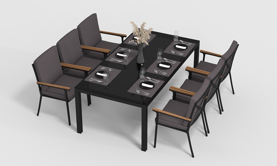 Обеденная группа Calma-3 200 антрацит Gardenini