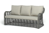 Диван трехместный из искусственного ротанга Ницца, серый