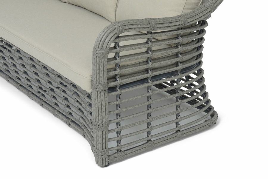 Диван трехместный из искусственного ротанга Ницца, серый