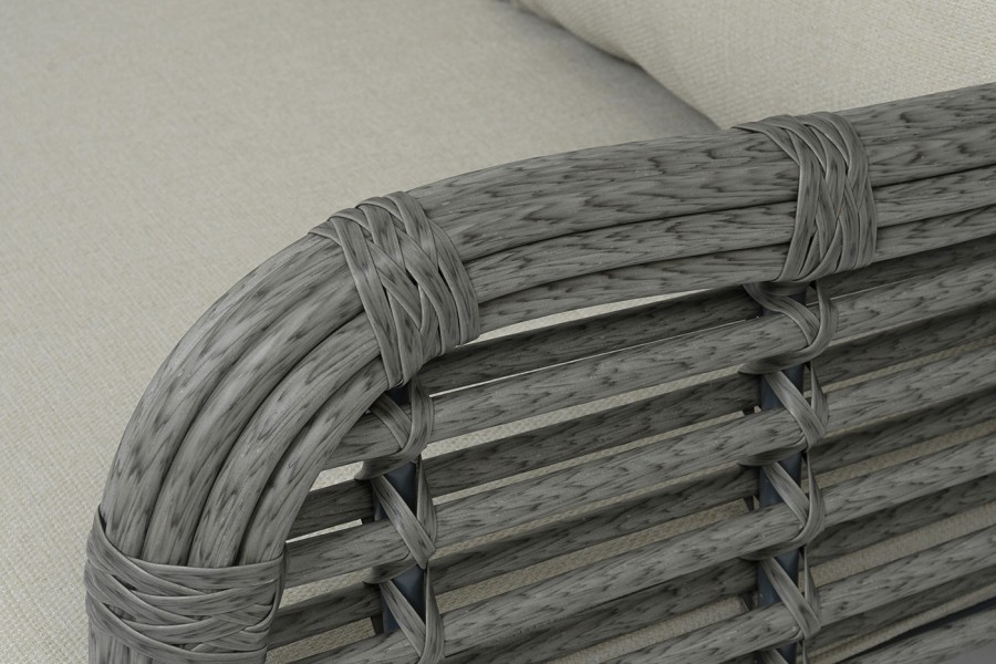 Диван трехместный из искусственного ротанга Ницца, серый