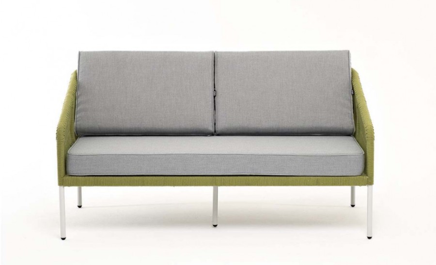 Диван двухместный плетеный из роупа Канны салатовый 4sis