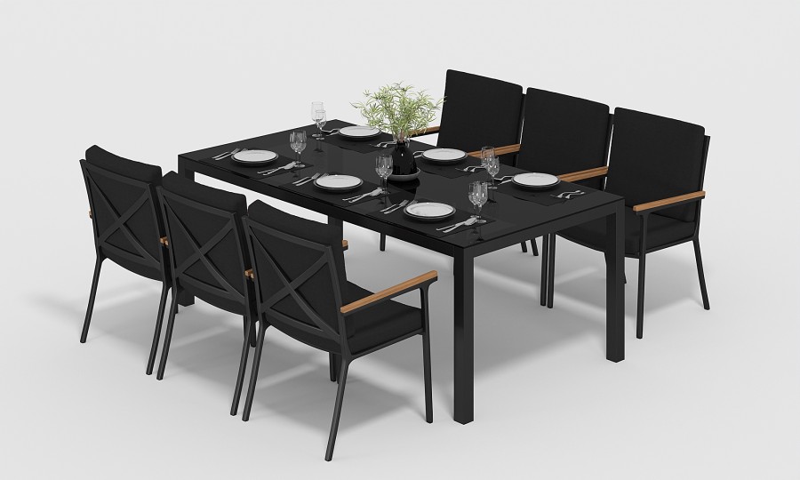 Обеденная группа Calma-3 200 черная Gardenini