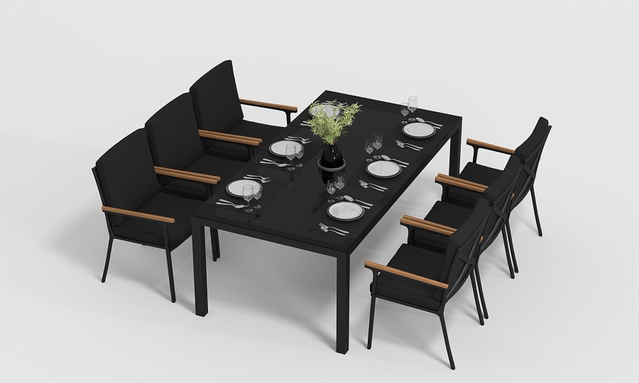 Обеденная группа Calma-3 200 черная Gardenini