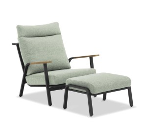 Кресло Malmo с пуфом антрацит/зеленый Brafab