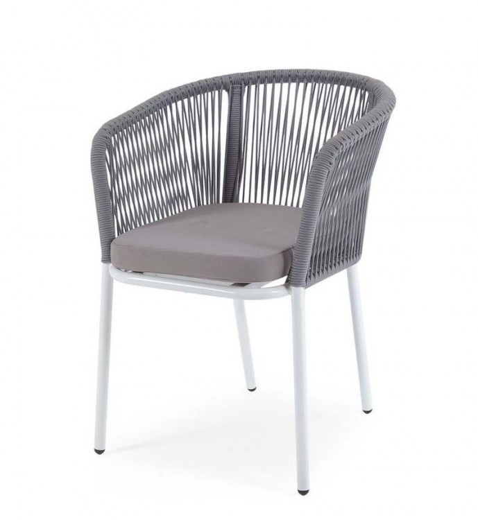 Плетеный стул Марсель из роупа, светло-серый 4sis