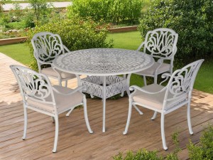 Набор белой садовой мебели William IV из литого алюминия Кит маркет