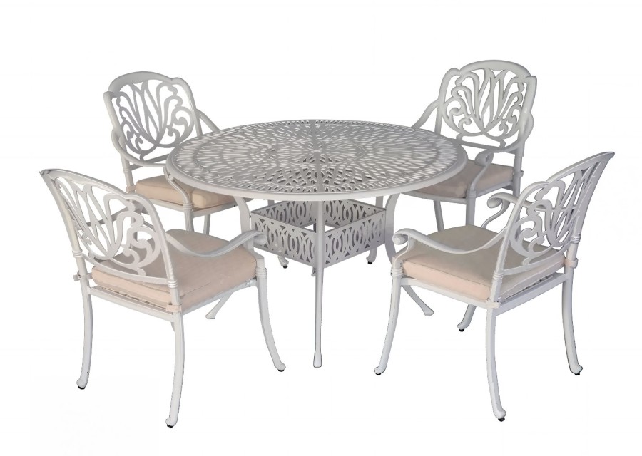 Набор белой садовой мебели William IV из литого алюминия Кит маркет