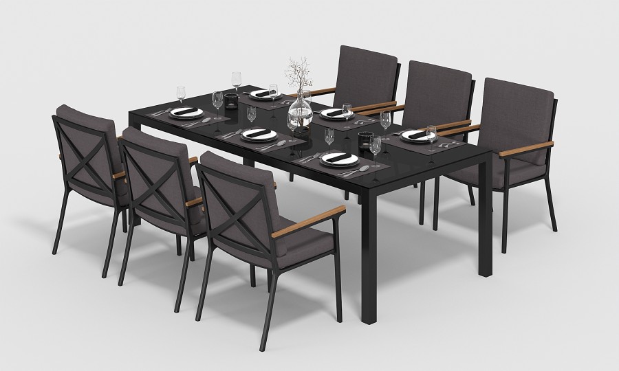 Обеденная группа Calma-3 220 антрацит Gardenini