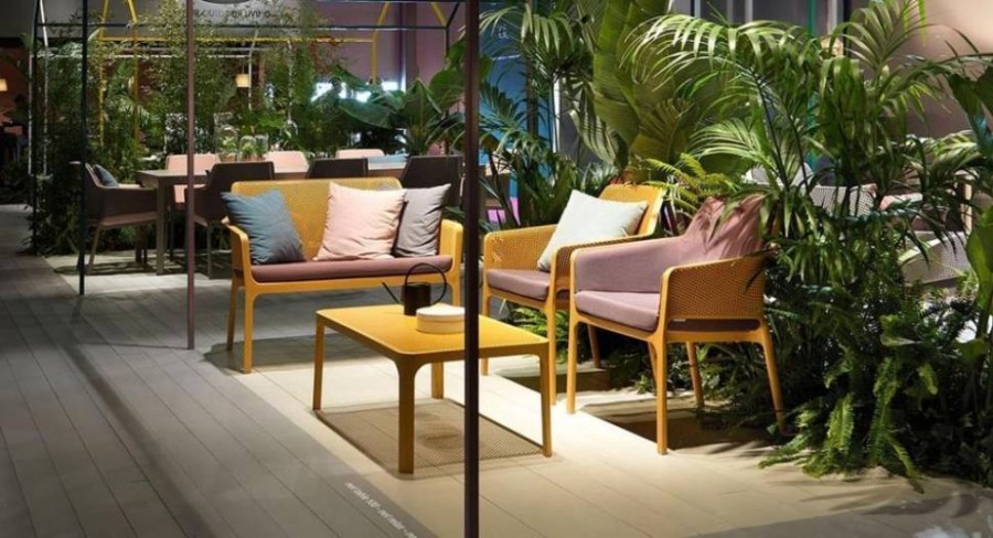 Диван пластиковый Net Bench горчичный Nardi