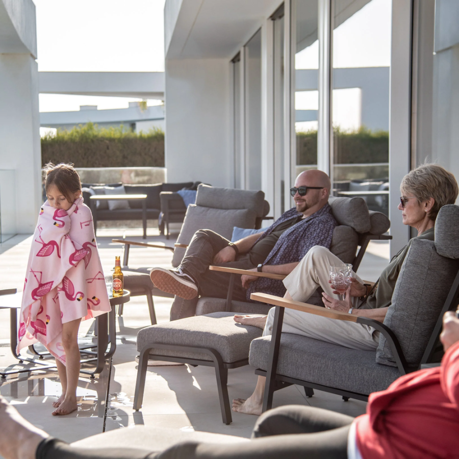 Кресло Malmo с пуфом антрацит/серый Brafab