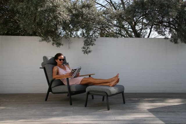 Кресло Malmo с пуфом антрацит/серый Brafab