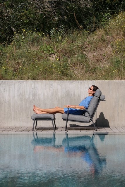 Кресло Malmo с пуфом антрацит/серый Brafab