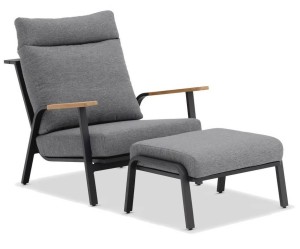 Кресло Malmo с пуфом антрацит/серый Brafab