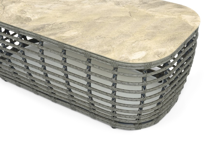 Журнальный столик из искусственного ротанга Ницца, цвет серый 4sis