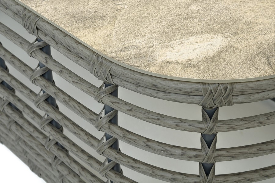 Журнальный столик из искусственного ротанга Ницца, цвет серый 4sis