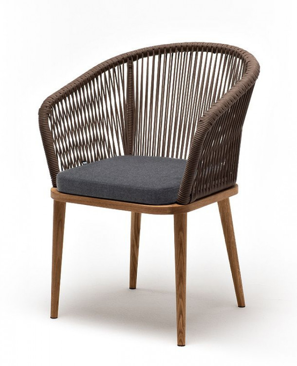 Плетеный стул Марсель серо-коричневый из дуба 4sis
