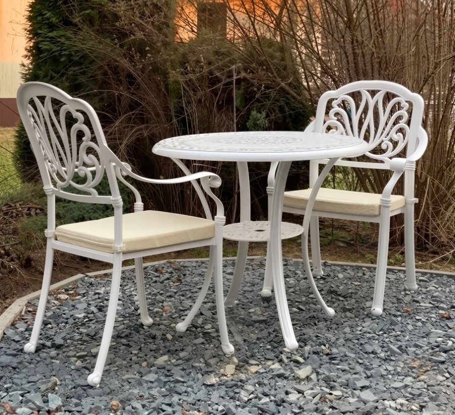 Комплект мебели из литого алюминия GENEVA 2 White Кит Маркет